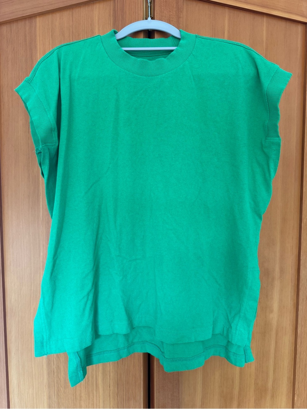Free People Throw + Go Tee - Bright Green Sleeveless Knit Top